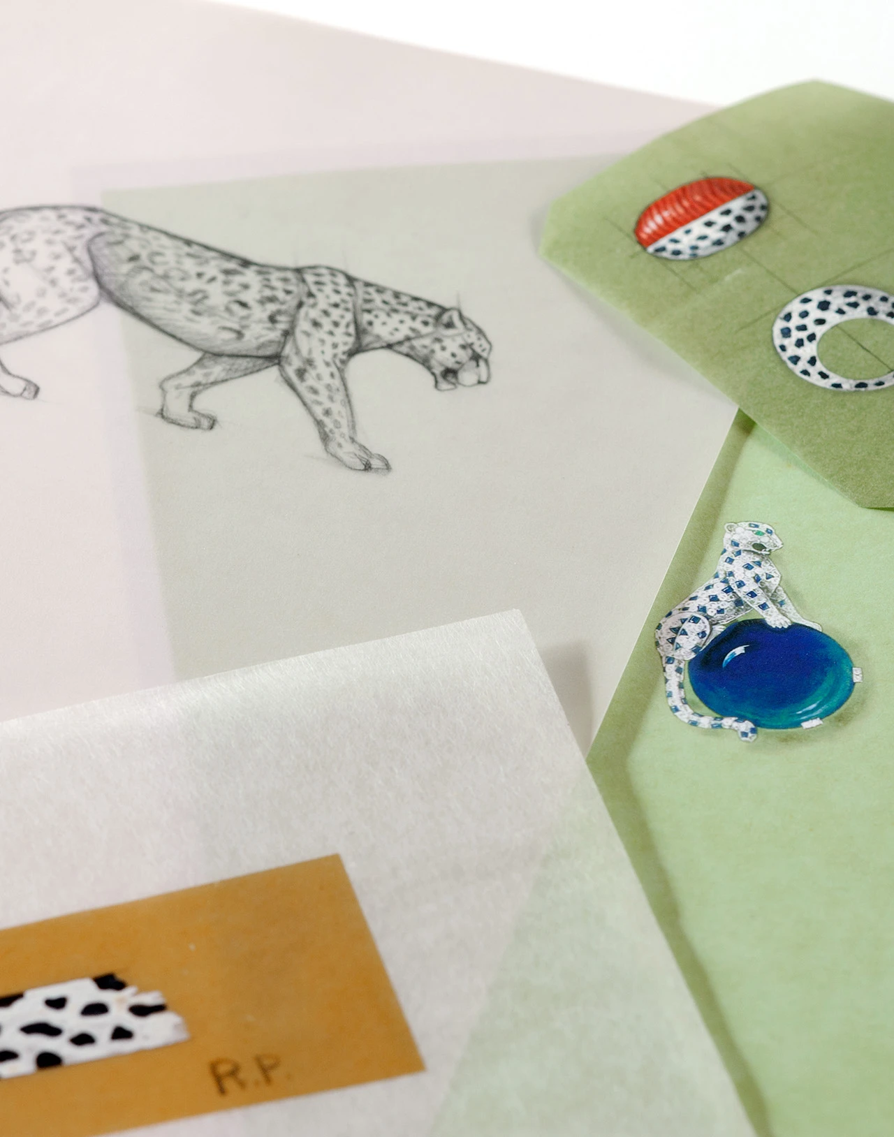 Photo of the design for a panther brooch