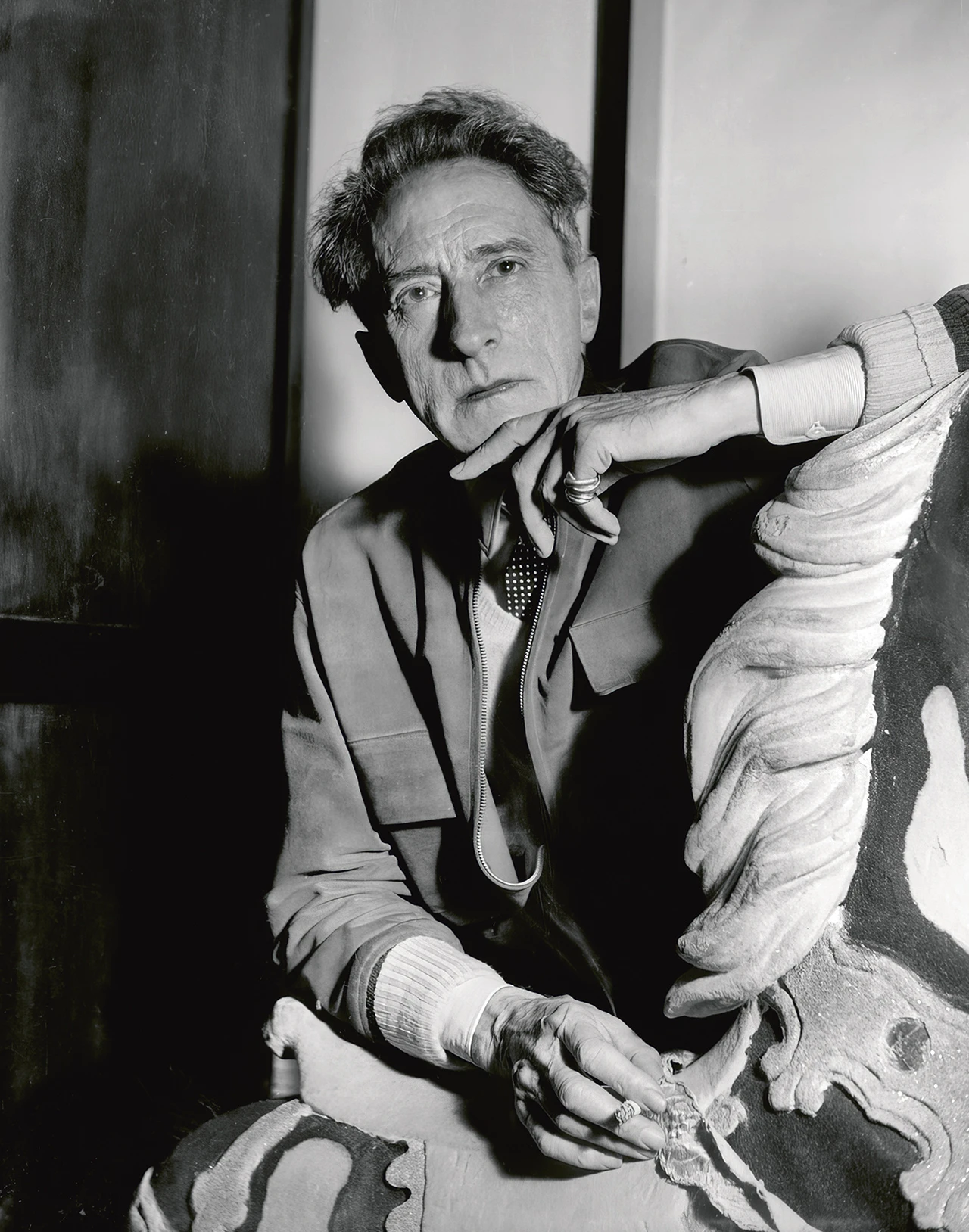 Black and white photo of Jean Cocteau