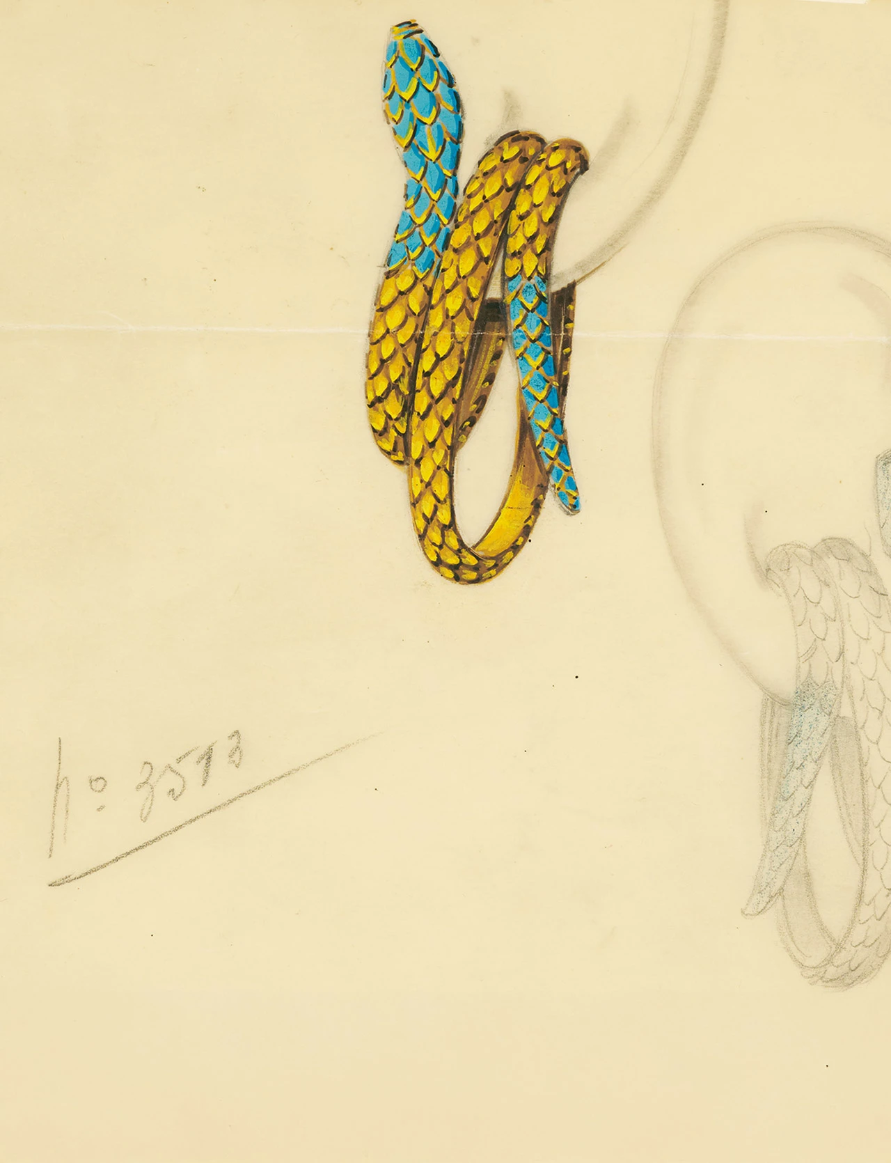 Photo of the design for snake earrings