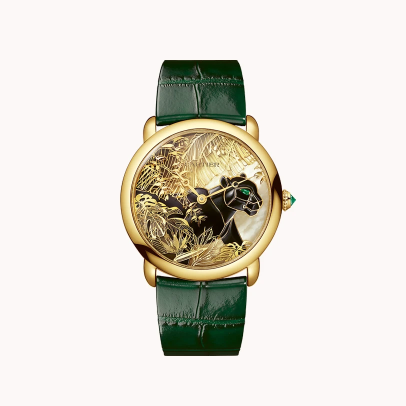Ronde Louis Cartier Panthère Métiers d’Art watch, 36 mm, mechanical movement with manual winding 430 MC