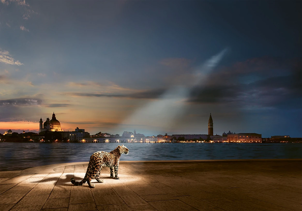 Sunset on the lagoon for the Panther during the Venice International Film Festival, for which Cartier is the Main Sponsor